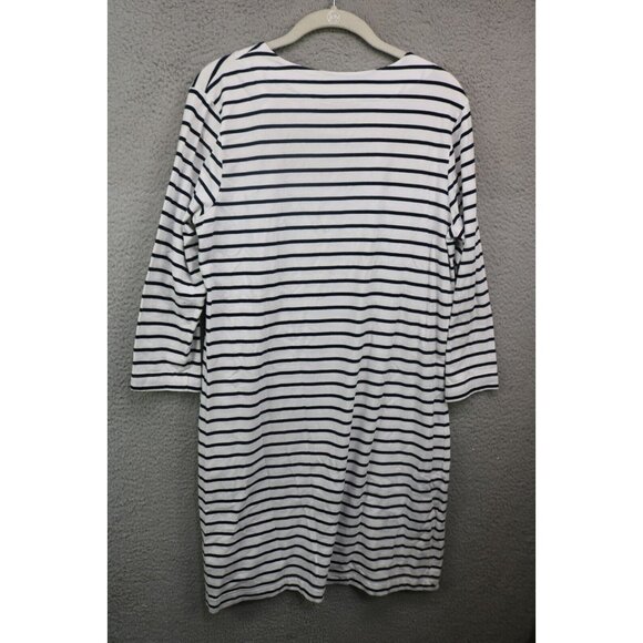 Coolibar-UPF 50+ 3/4 Sleeve Striped Nautical Dress-Medium-Preppy - Picture 10 of 12
